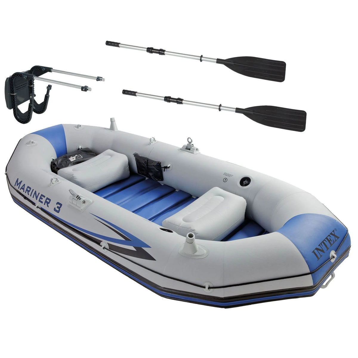 3 Person Inflatable Boat & Oars Set + Motor Mount Kit C8890
