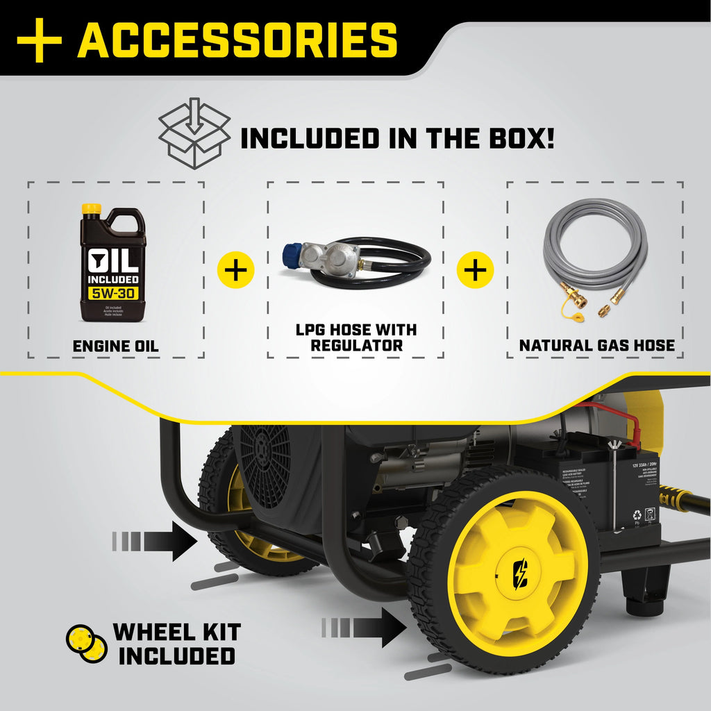 12,000-Watt Tri-Fuel Portable Generator with Electric Start C595606