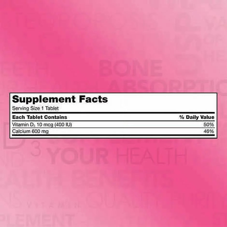 Calcium 600 mg Plus Vitamin D3 500 Tablets J287