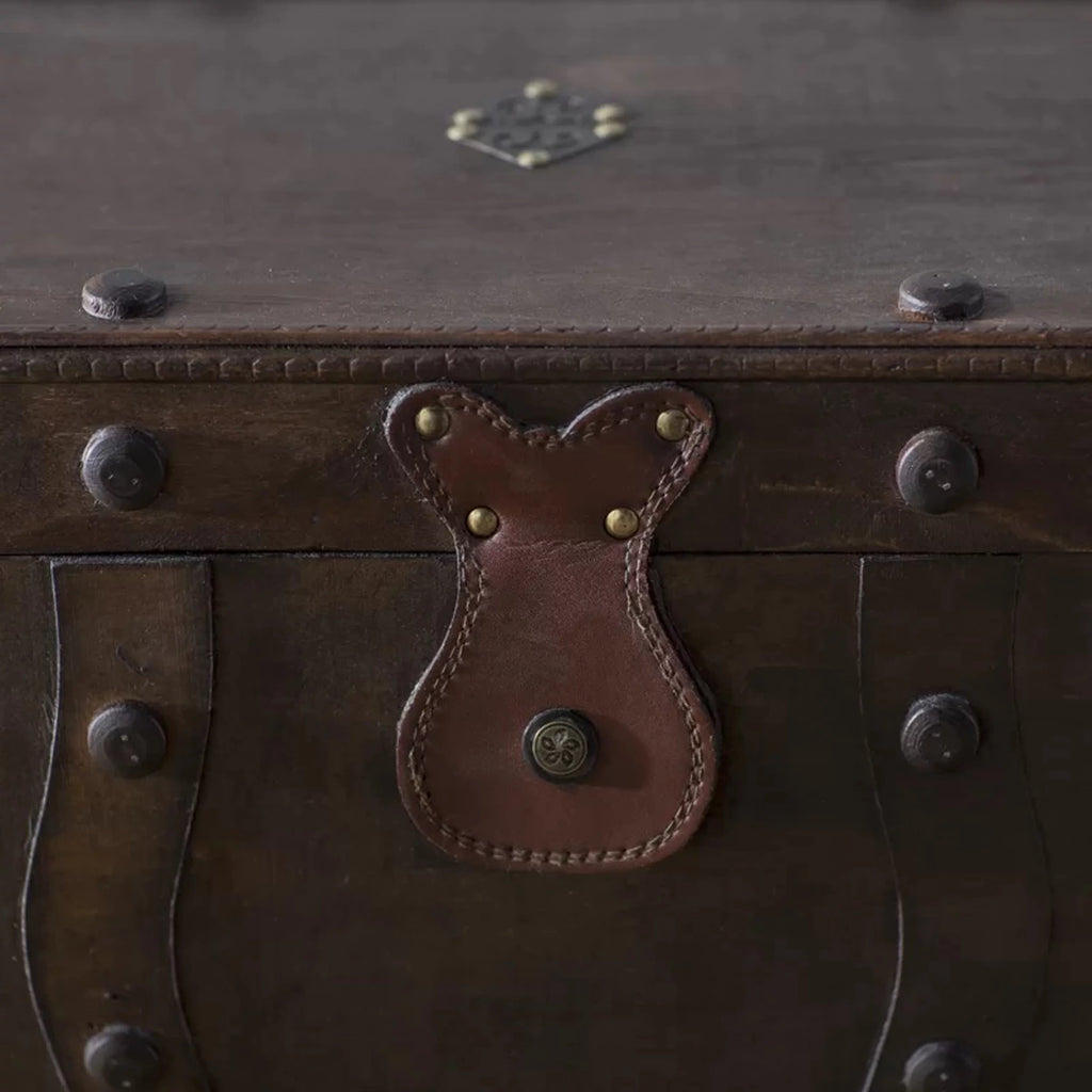 Antique Style Distressed Wooden Treasure Chest L603553