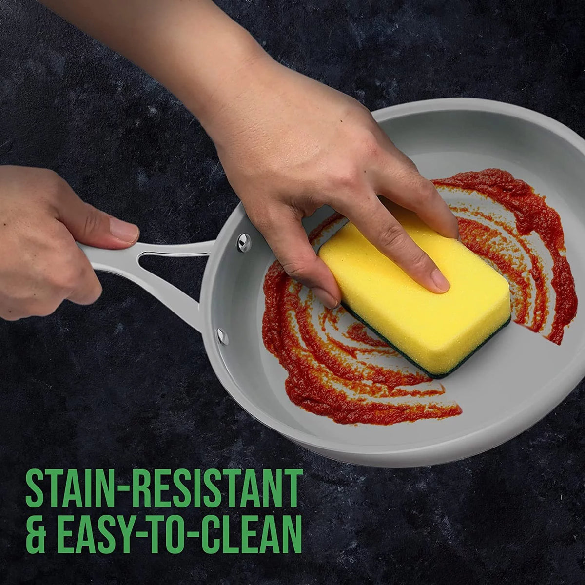 Cast Handles Frying Pan Ceramic Non-Stick Cookware N515