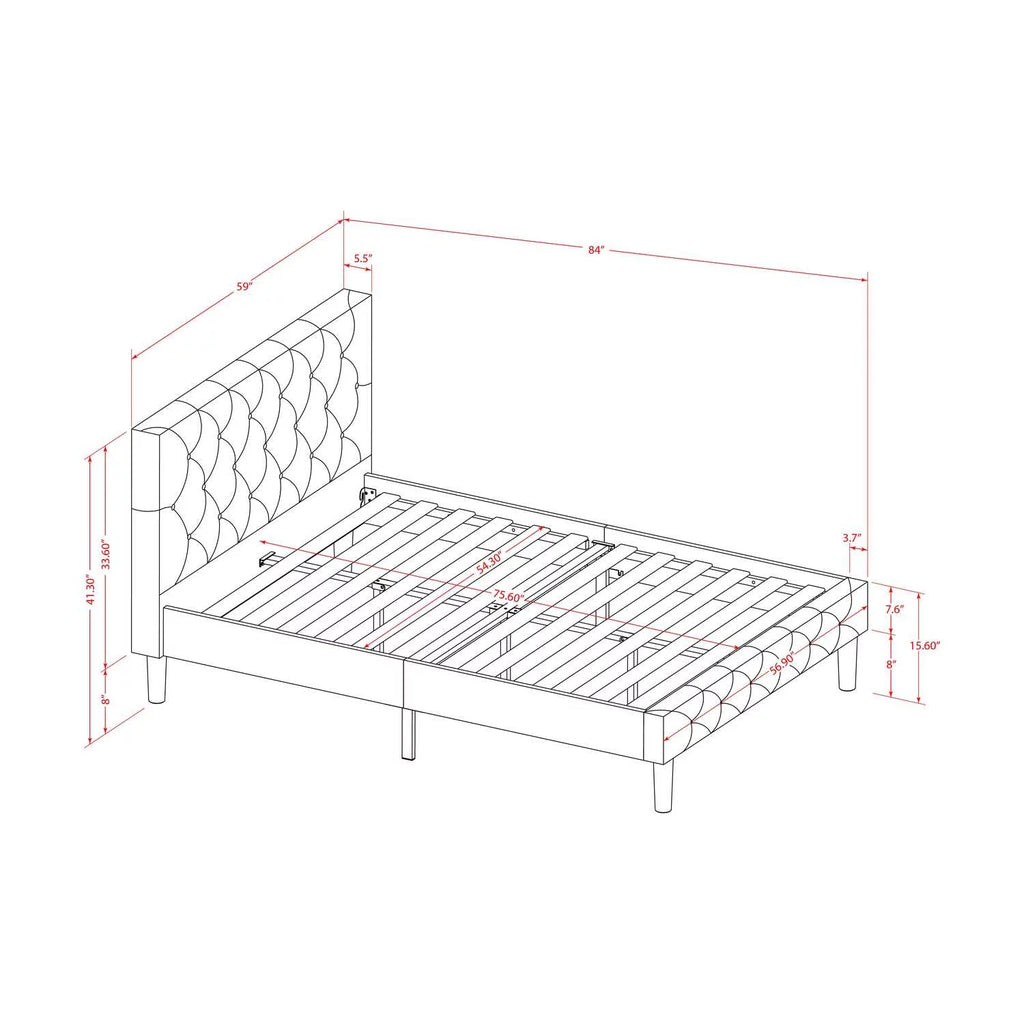 2 Pieces Wood Full Bedroom Set X5040