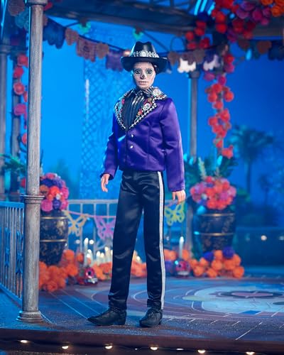 Ken Fashion Doll with Blue Jacket, Black Hat & Doll Stand C690