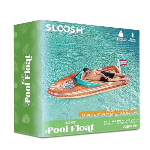Inflatable Boat Pool Float with Cooler O13287