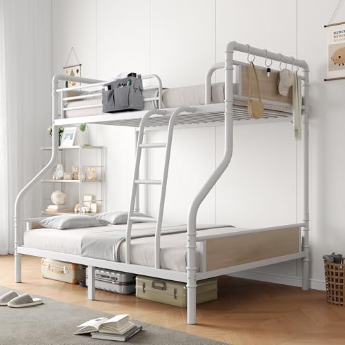 Twin Over Twin Metal Bunk Bed with Safety Guard Rails B72930