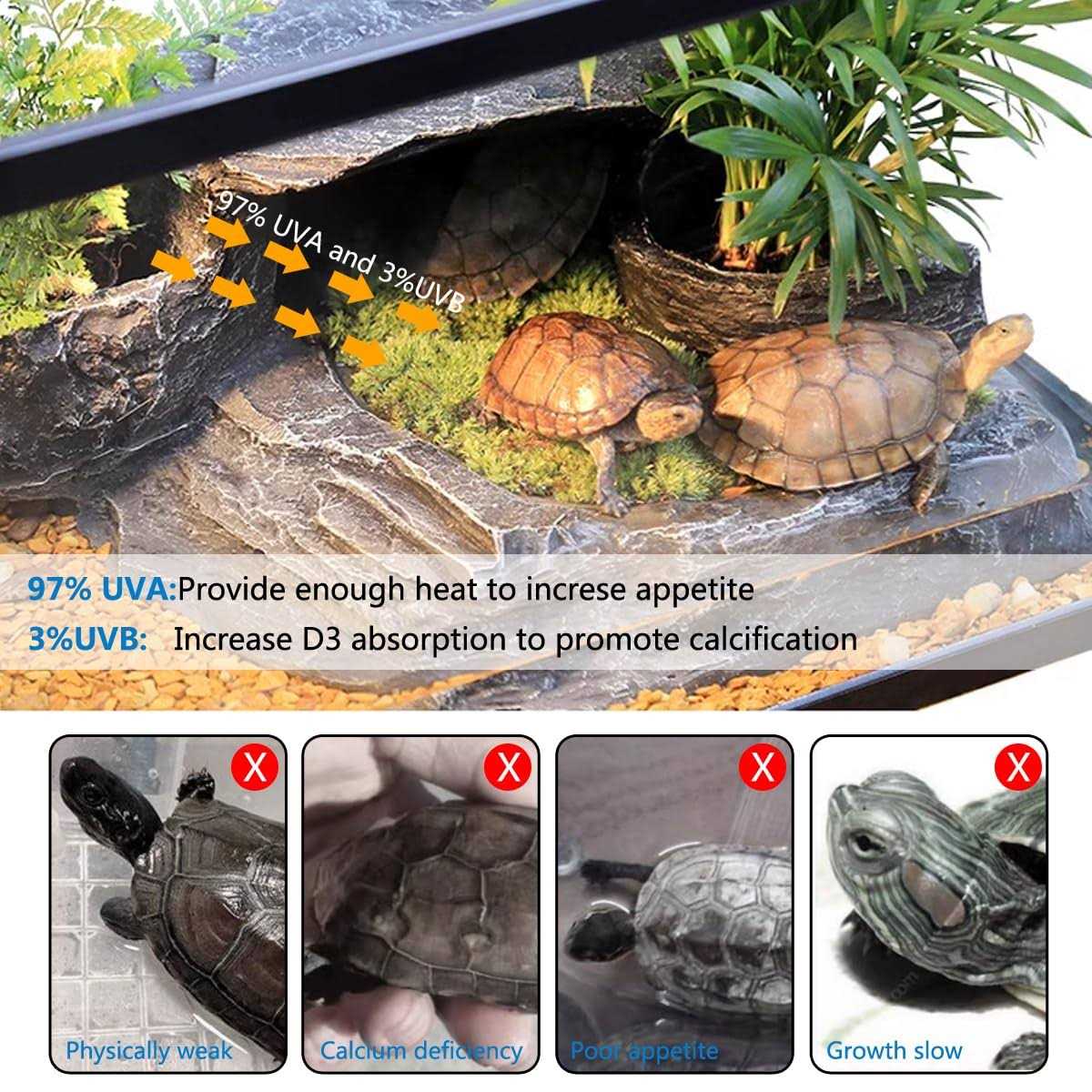 Reptile Heat Lamp with 50W UVA UVB Light Bulb Z290