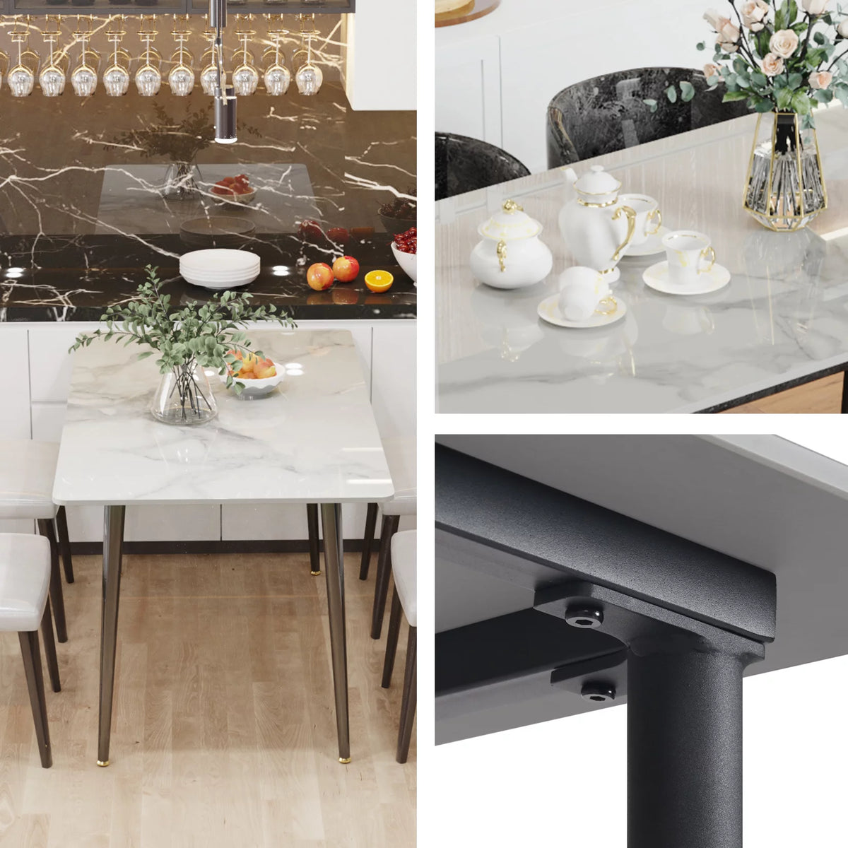 Sintered Stone Dining Table with Metal Legs M772786