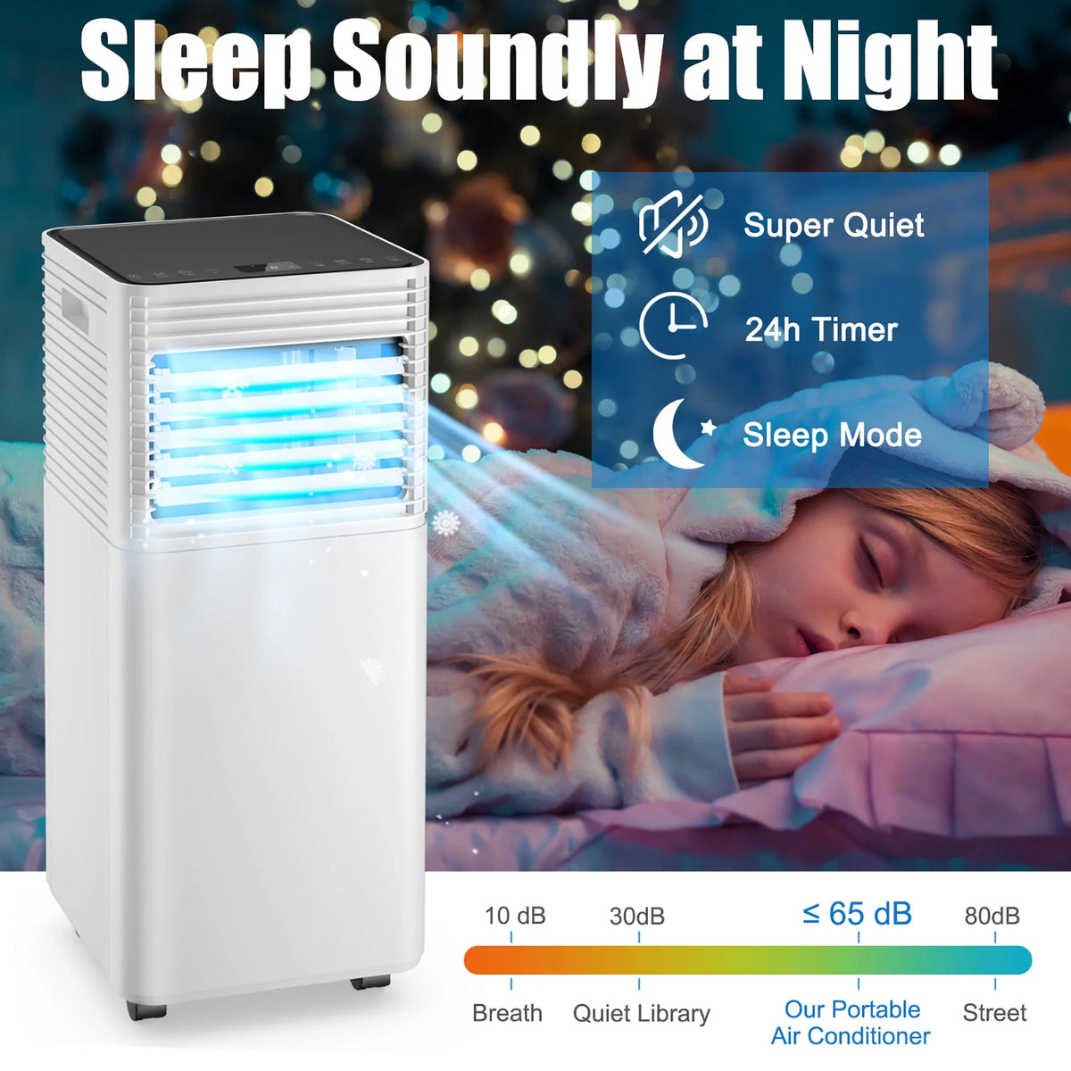5000 BTU Portable Air Conditioner 3-in-1 Black D14362