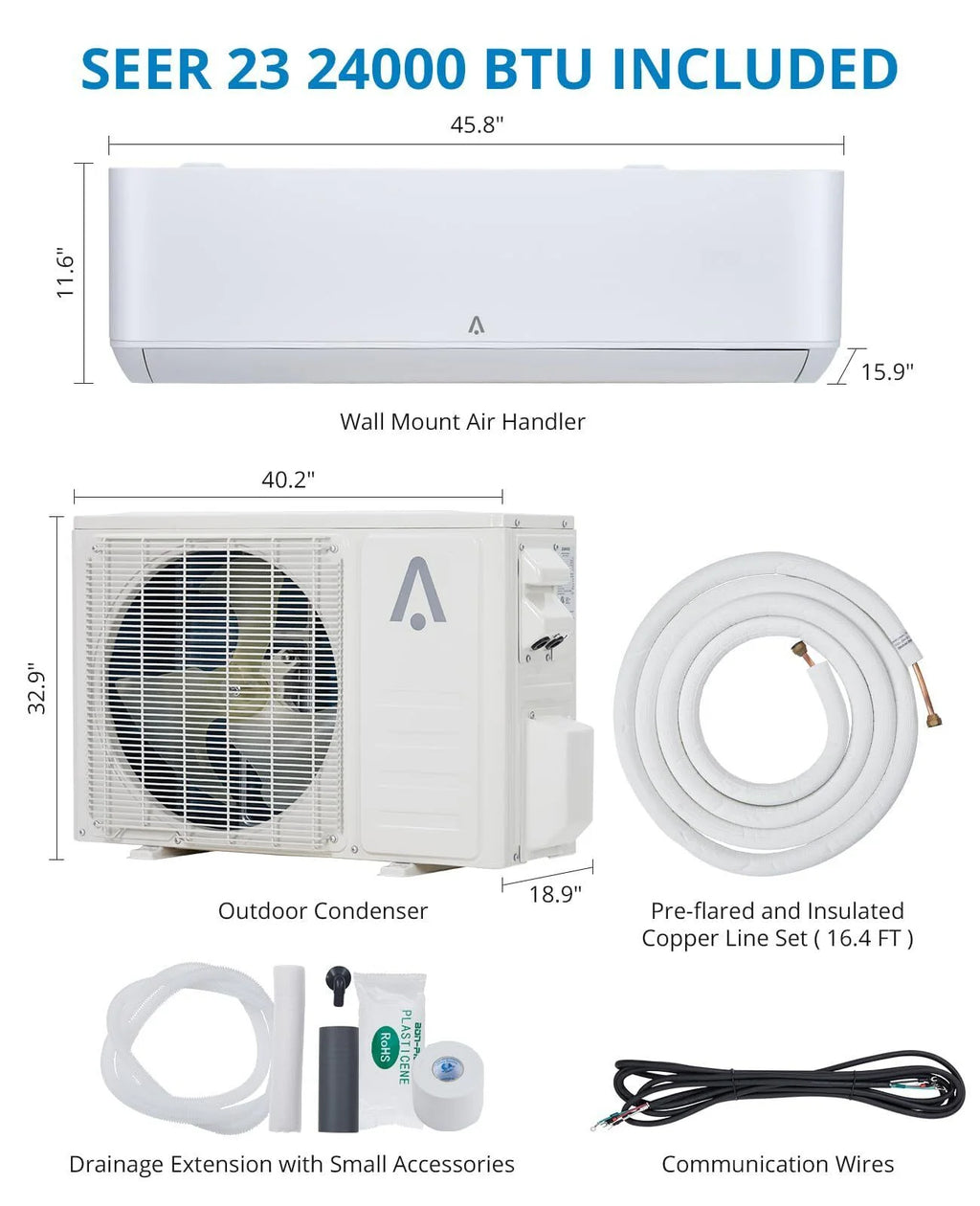 24000 BTU Mini Split Air Conditioner Heat Pump I942115