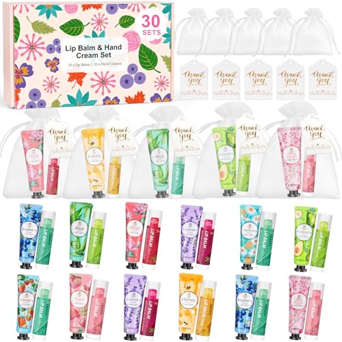 Lip Balm and Hand Cream Gift Set with Organza Bags A136
