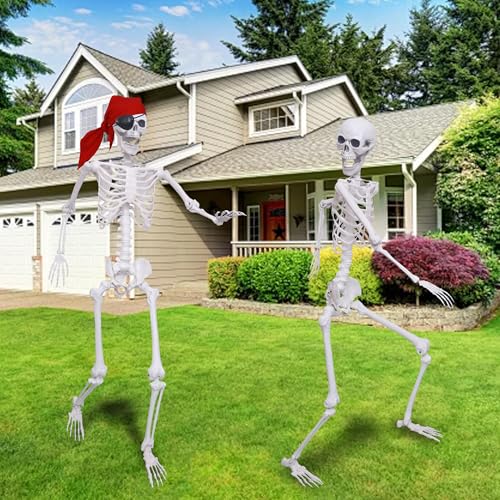 2 Pack 5.4Ft Posable Life Size Skeleton Decorations Y883368
