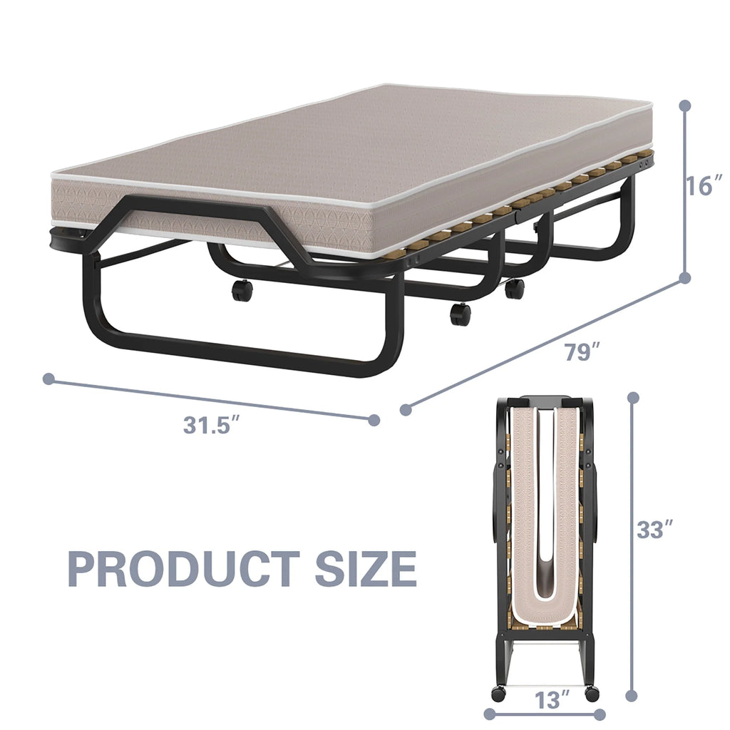 Folding Bed with Memory Foam and Metal Frame K2720