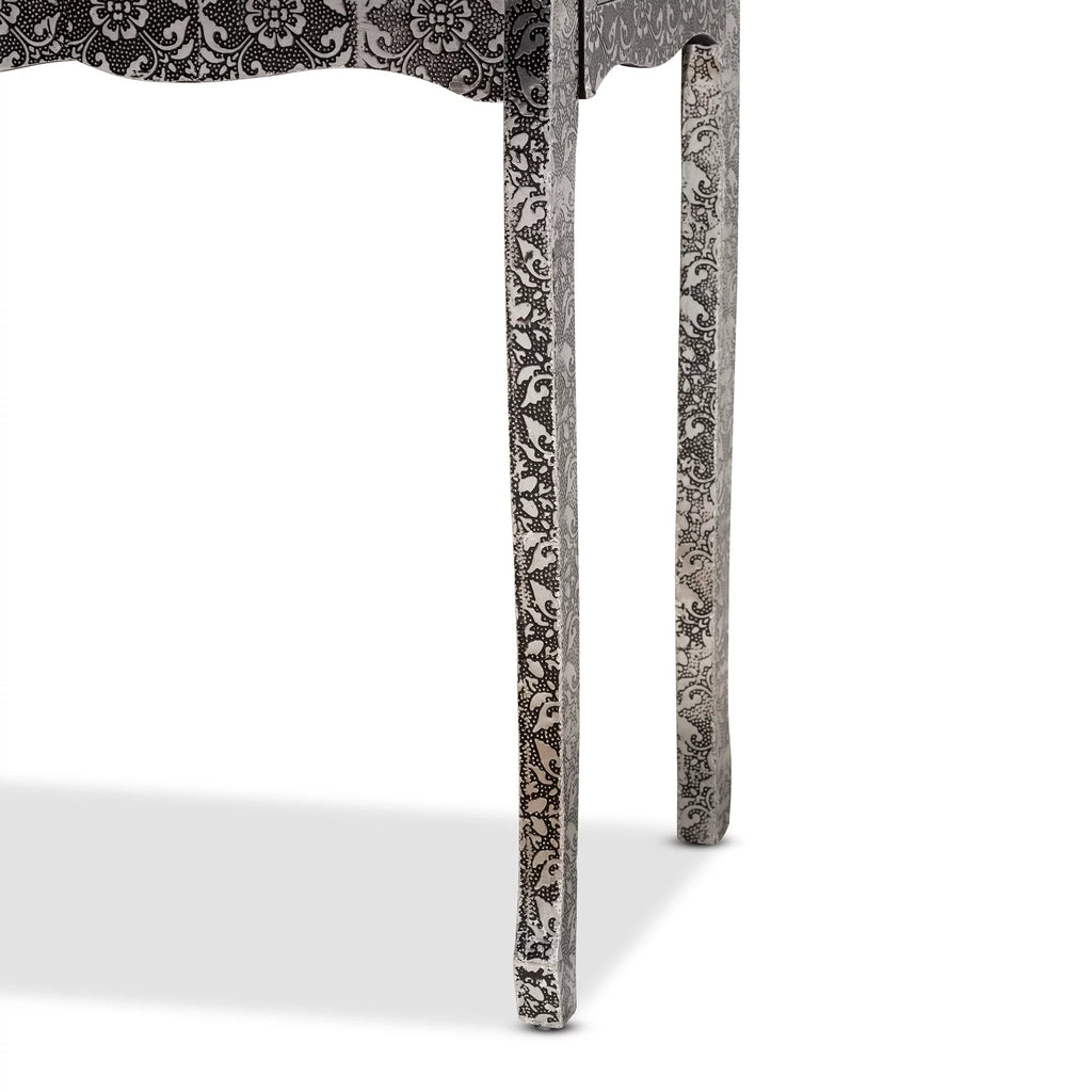 Mirrored Glass 2 Drawer Console Table Y555872