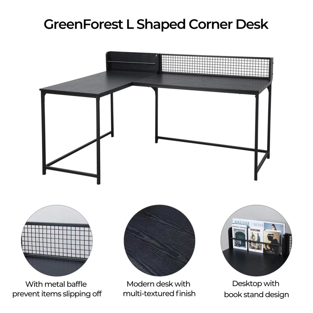 Black L Shaped Corner Desk Z520339