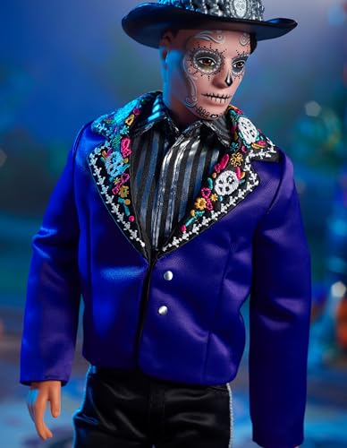 Ken Fashion Doll with Blue Jacket, Black Hat & Doll Stand C690