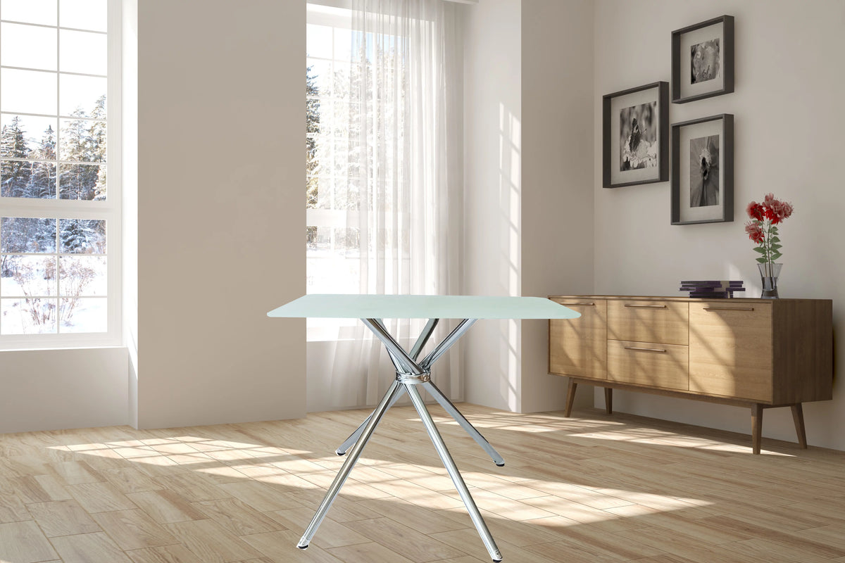 36" Square Frosted Tempered Glass Table P41985