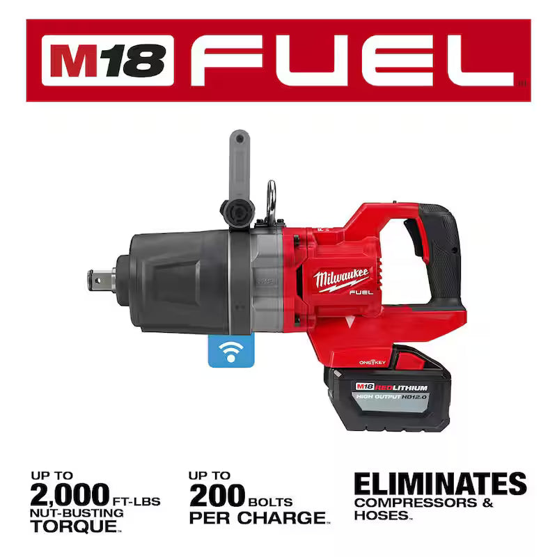18V Lithium-Ion Brushless Cordless 1 in. Impact Wrench Kit with Two 12.0 Ah Batteries R1689