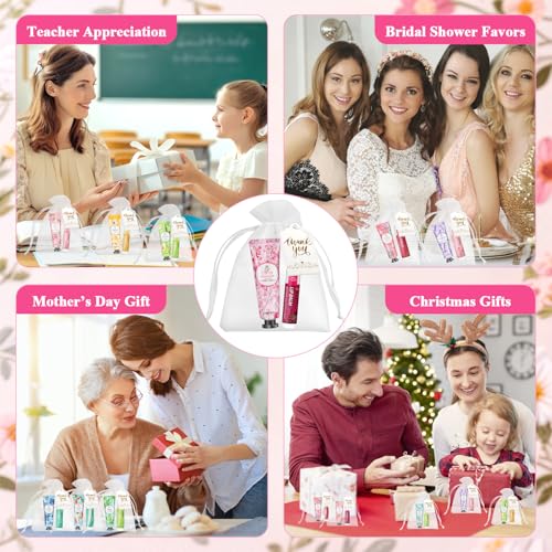 Lip Balm and Hand Cream Gift Set with Organza Bags A136