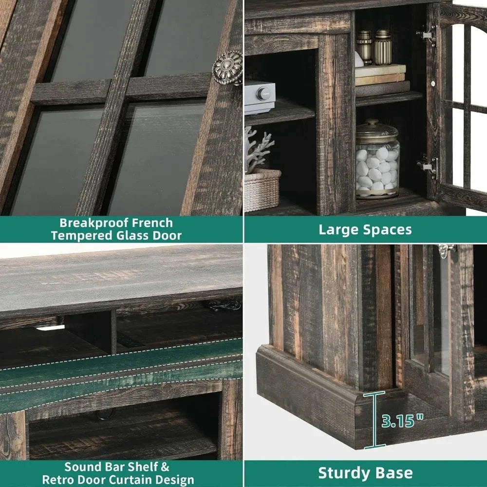 Dark Rustic Oak TV Stand K718468