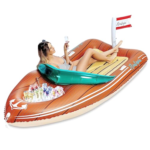 Inflatable Boat Pool Float with Cooler O13287