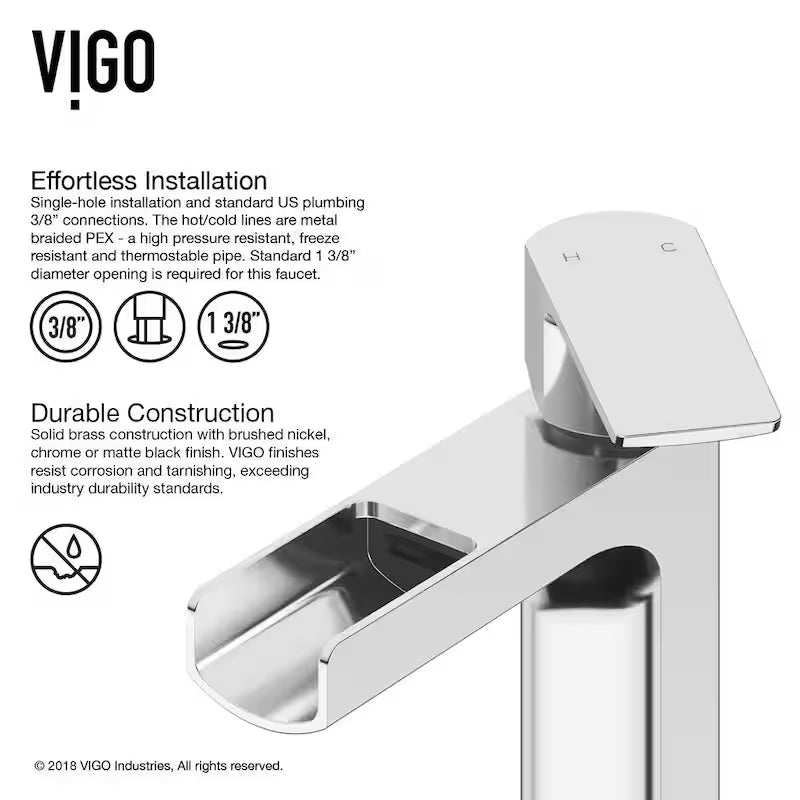 Single Handle Bathroom Vessel Faucet in Chrome D673