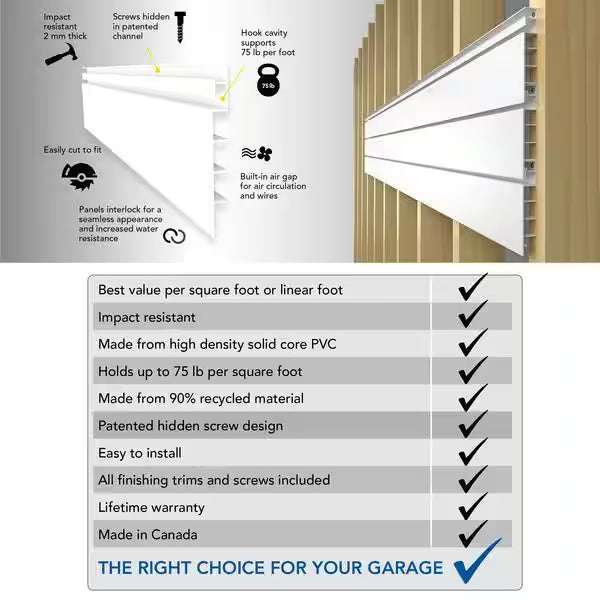 Light Grey Slat Wall Panel Set 3-Pack M793742