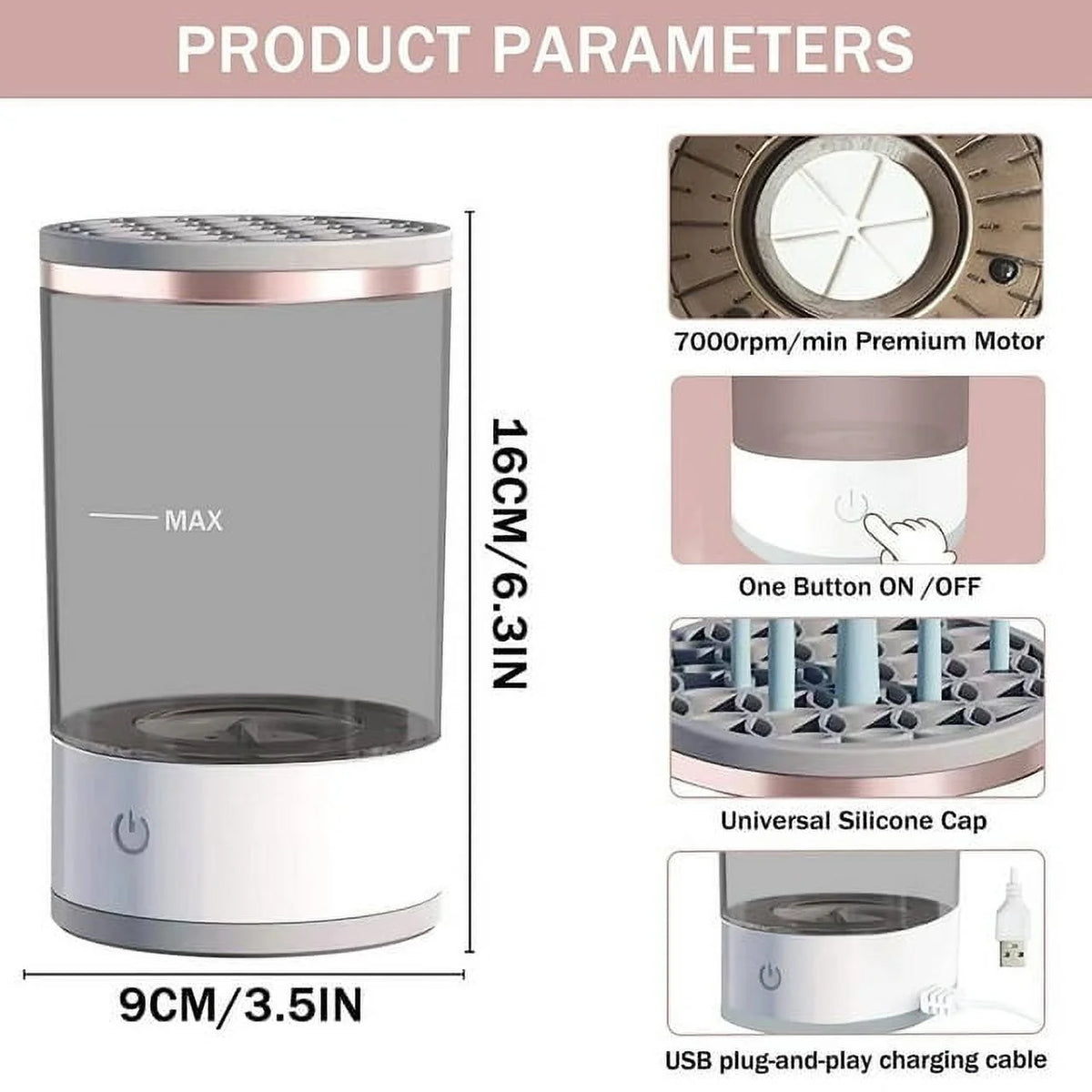 Portable Electric USB Makeup Brush Cleaner Machine O722983