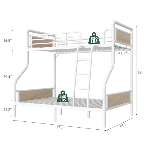 Twin Over Twin Metal Bunk Bed with Safety Guard Rails B72930