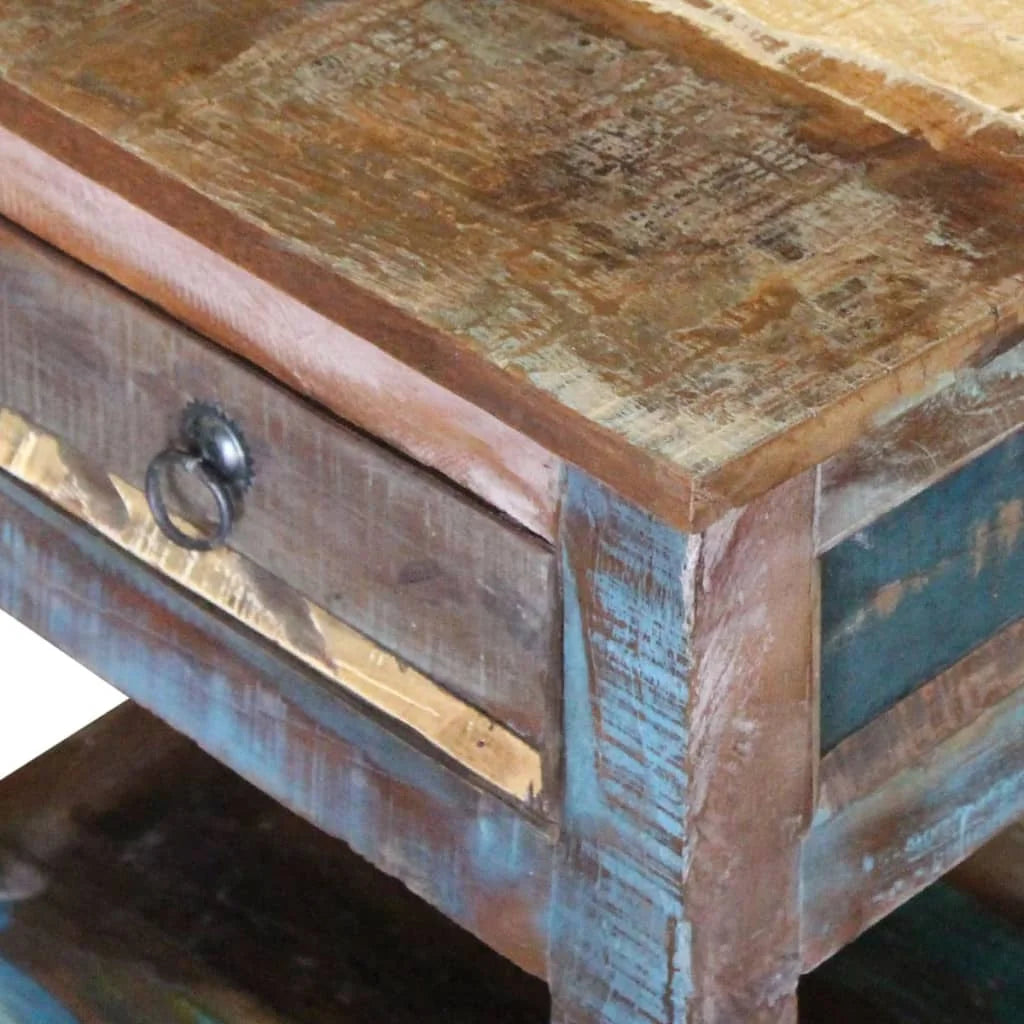Solid Reclaimed Wood Side Table with 1 Drawer P743