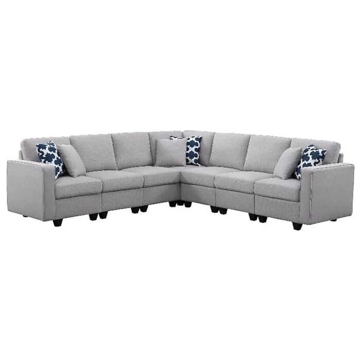 Light Gray Reversible Modular Sectional Sofa O453823