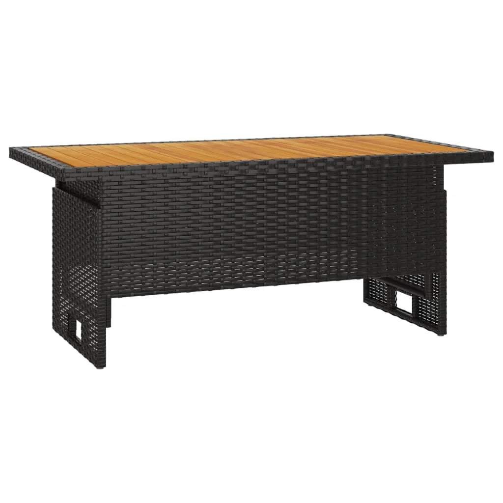 Black Solid Wood Acacia & Poly Rattan Patio Table R802