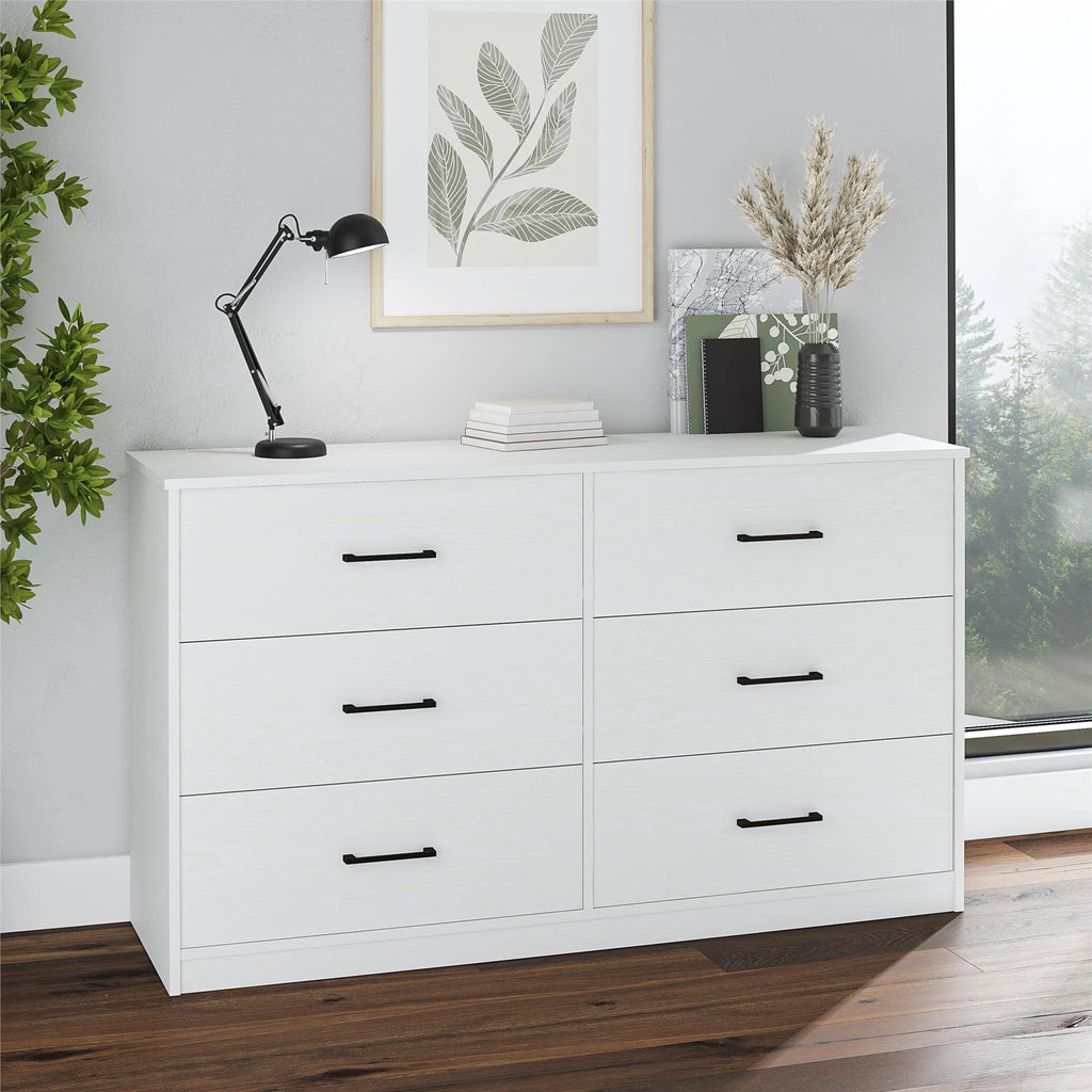 Black 6 Drawer Dresser N5679