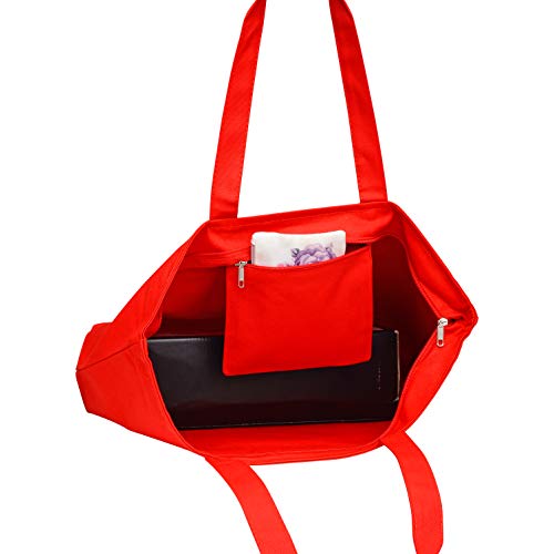 6 Pack Large Canvas Tote Bag with Zippered Closure M76167