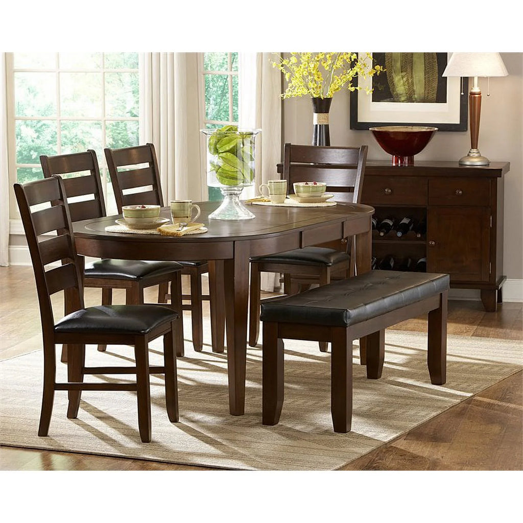 Dark Oak Wood Dining Chair Set of 2 F980