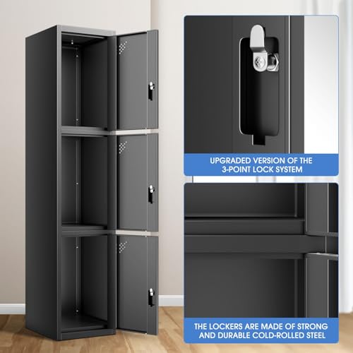 Metal Storage Cabinet with Keys, 71" 1 Door Black P34561