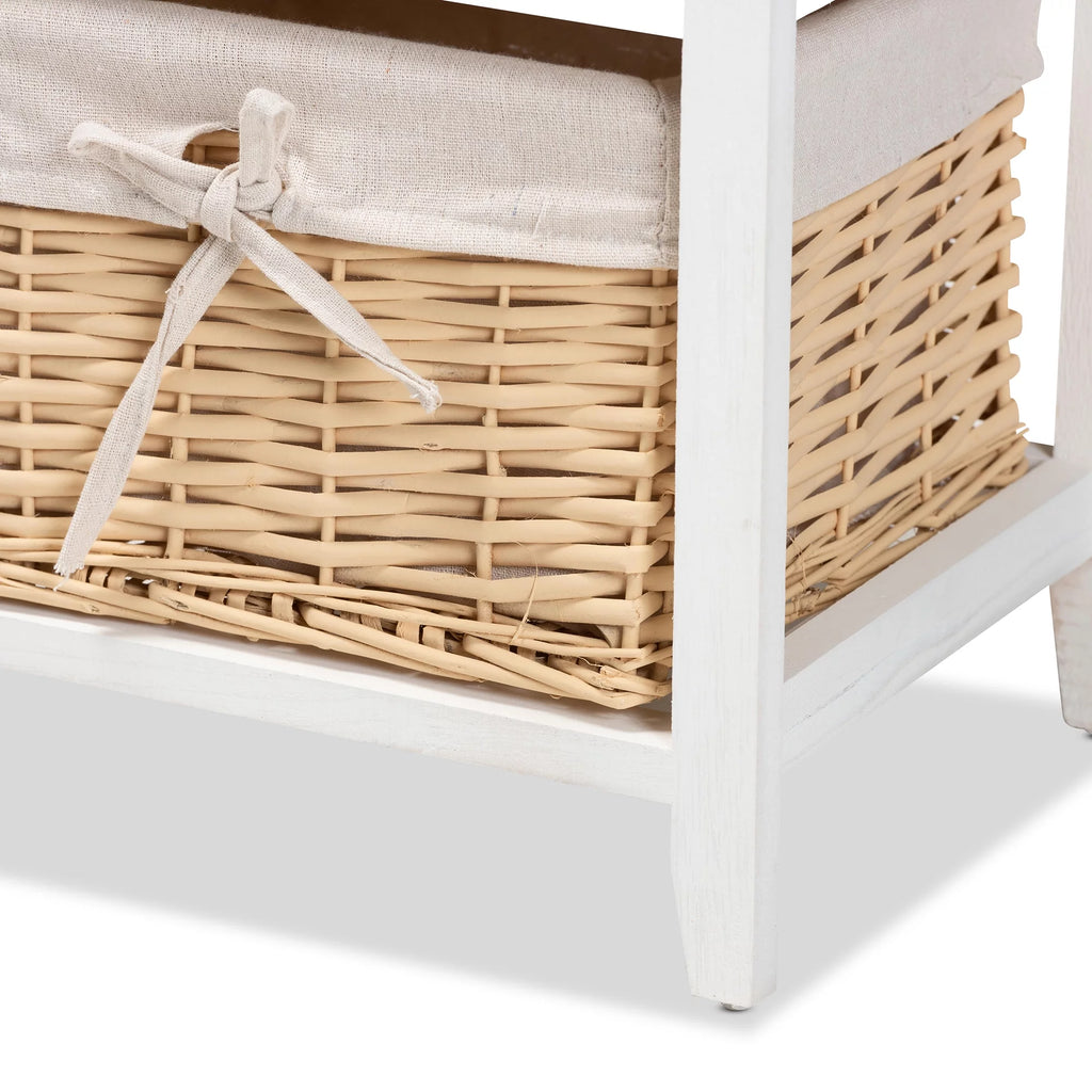 Multi-Colored Wood 3-Drawer Storage Unit with Basket J435629