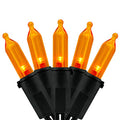200 Orange LED Christmas Lights Black Wire 2 Strands 33 Feet M484160