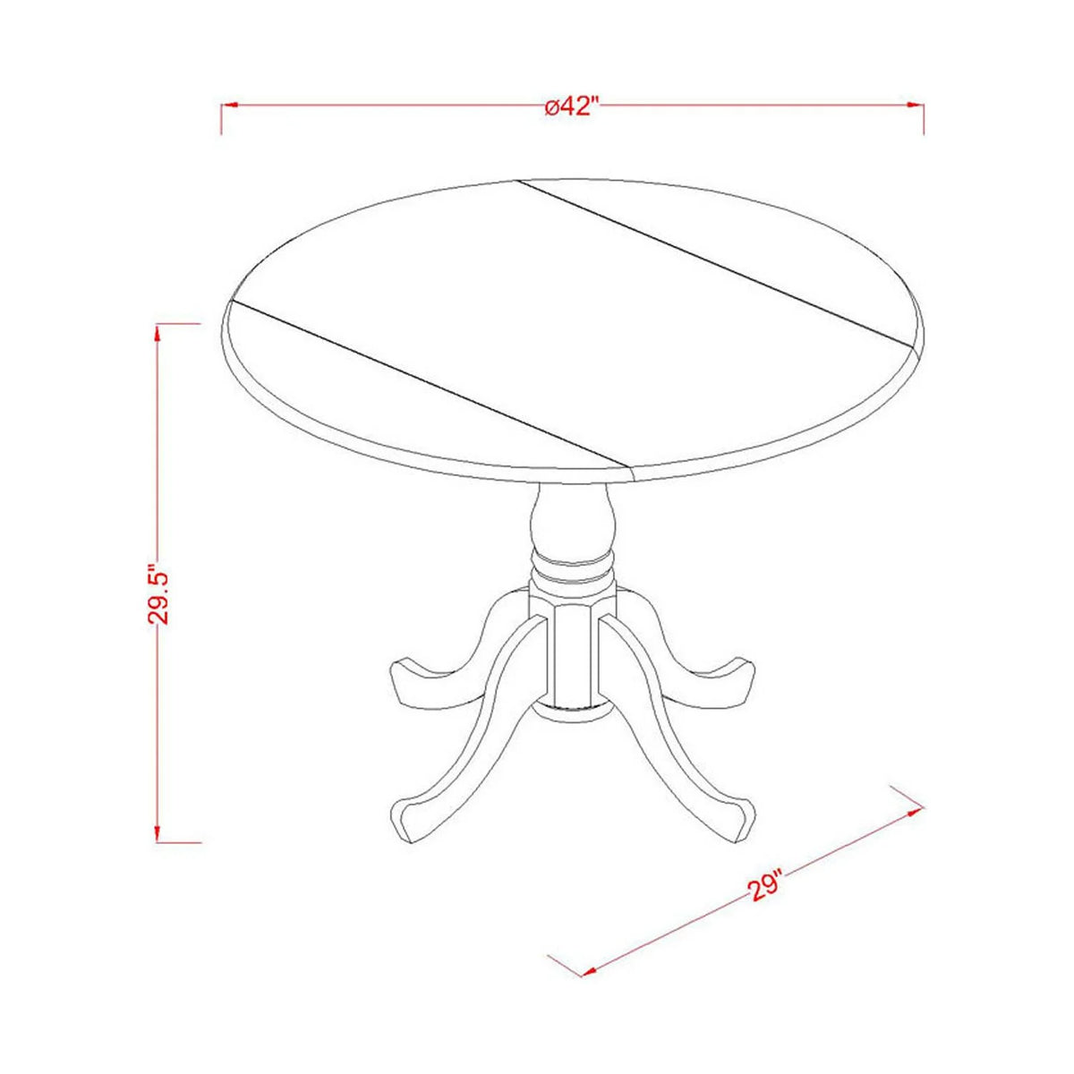 Acacia Wood Round Dining Table with Drop Leaves K928