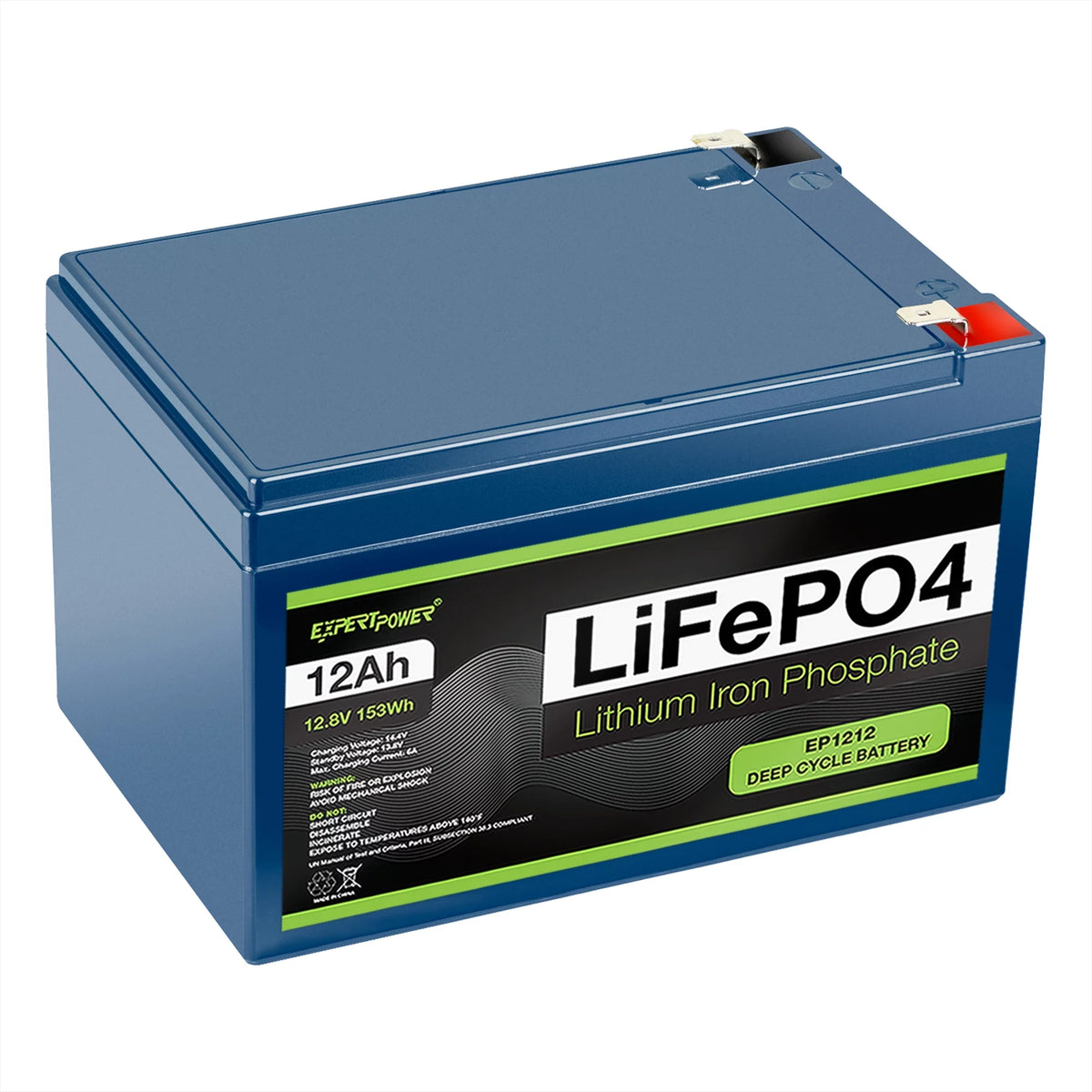 12V 12Ah Lithium LiFePO4 Deep Cycle Rechargeable Battery D13894