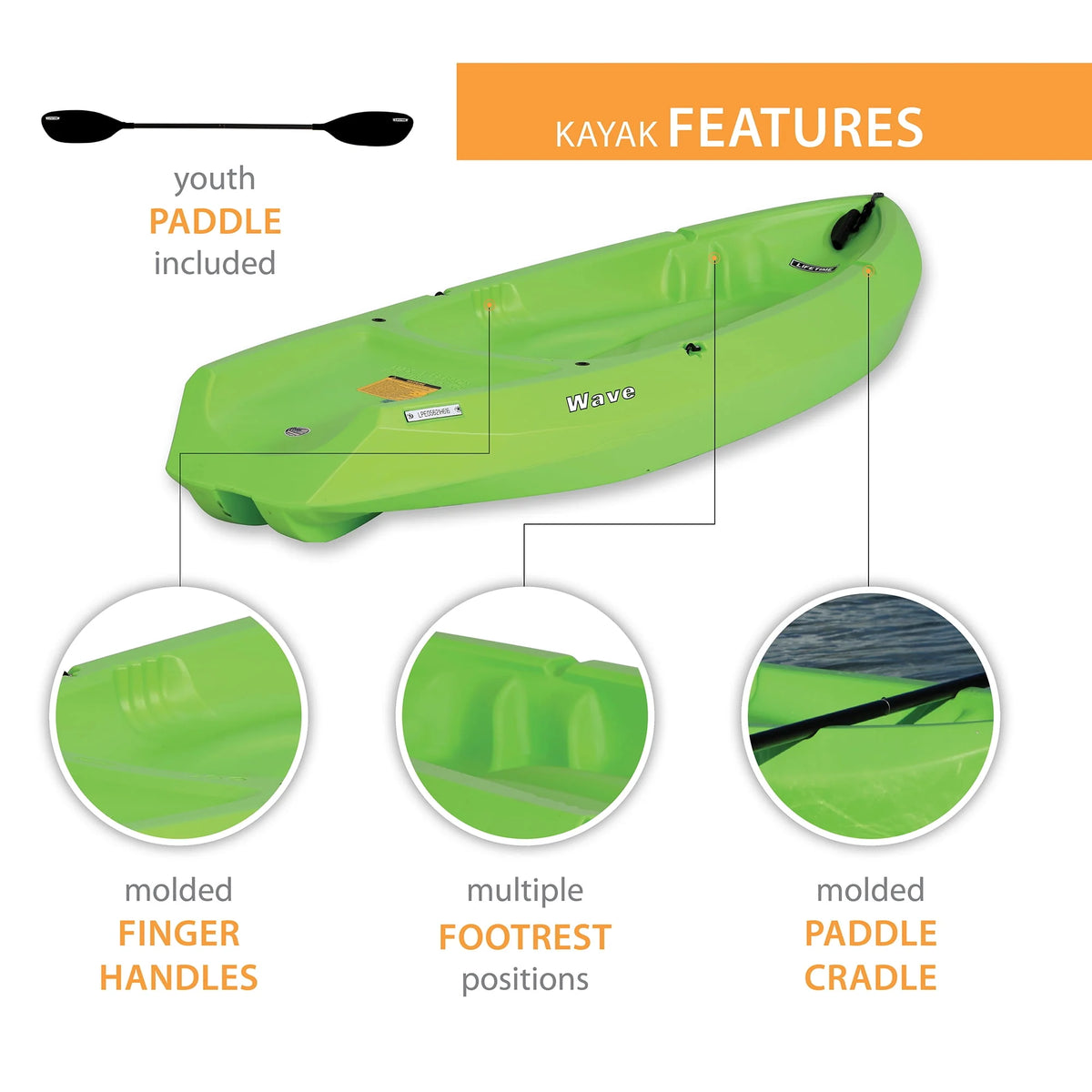 Green Youth Kayak with Paddle O17121