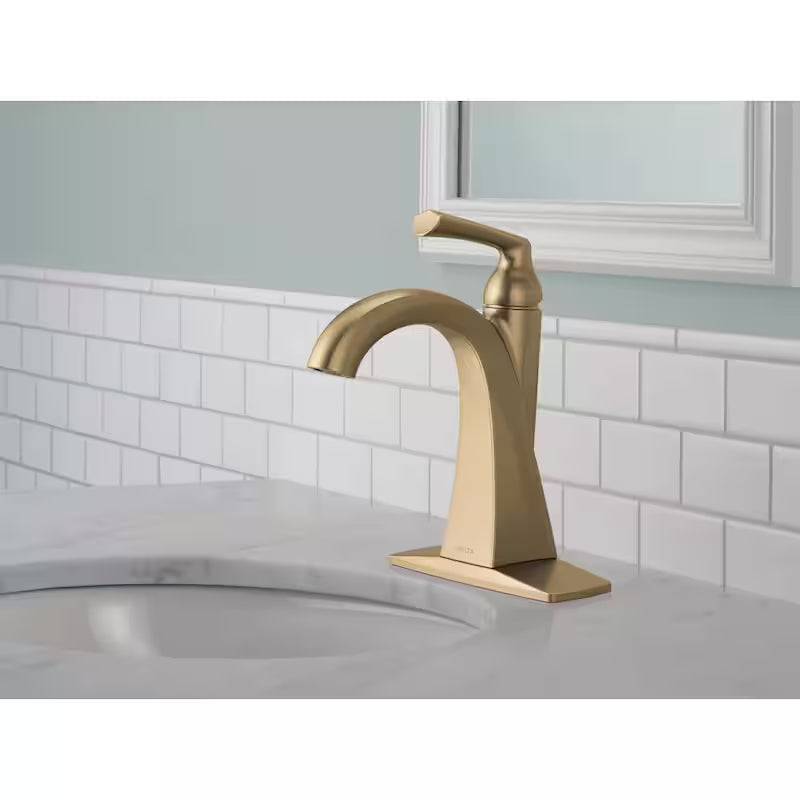 Single-Handle Single Hole Bathroom Faucet in Champagne Bronze B44713