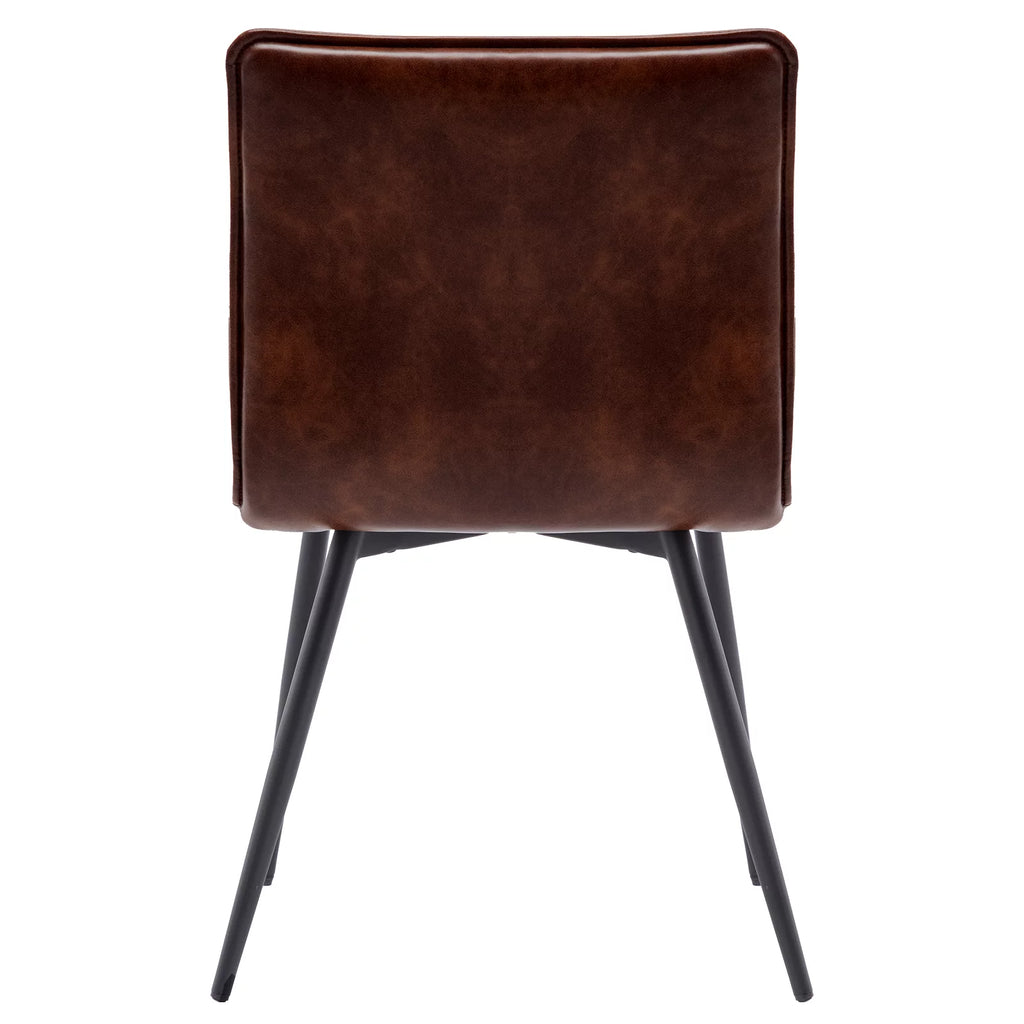Faux Leather Dining Chairs Set of 4 with Black Metal Legs O328333