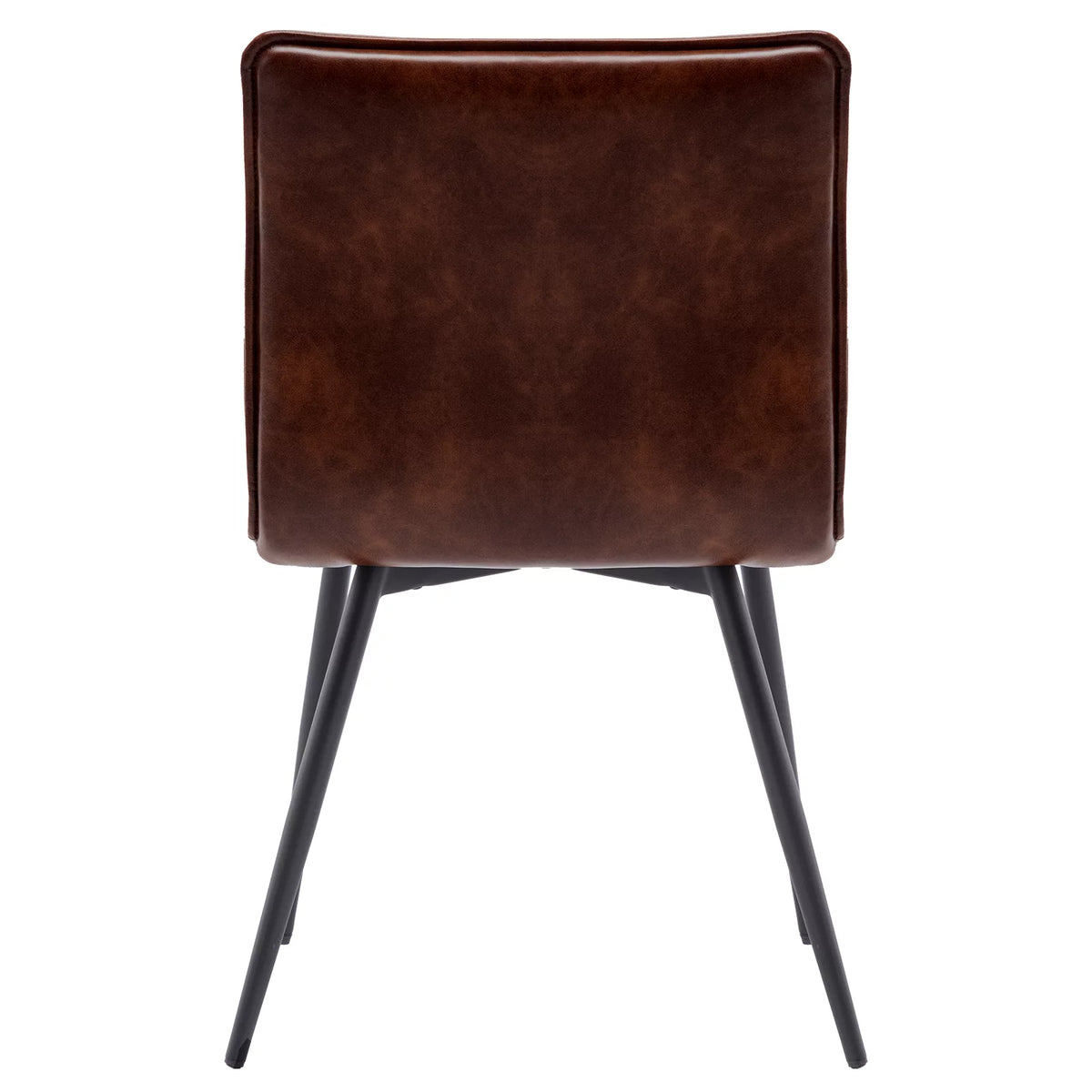 Faux Leather Dining Chairs Set of 4 with Black Metal Legs O328333