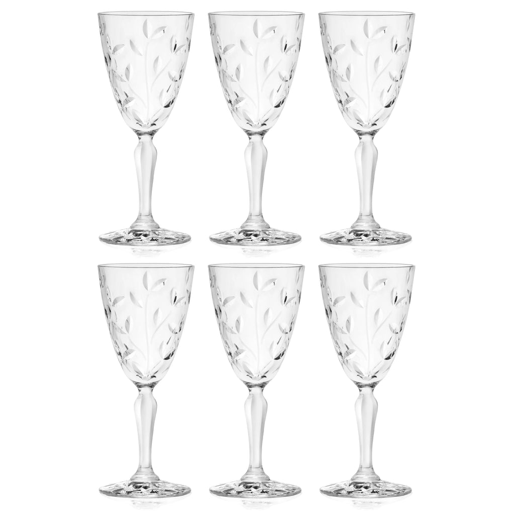 Glass Wine Goblets 7.7 Oz Set of 6 S188