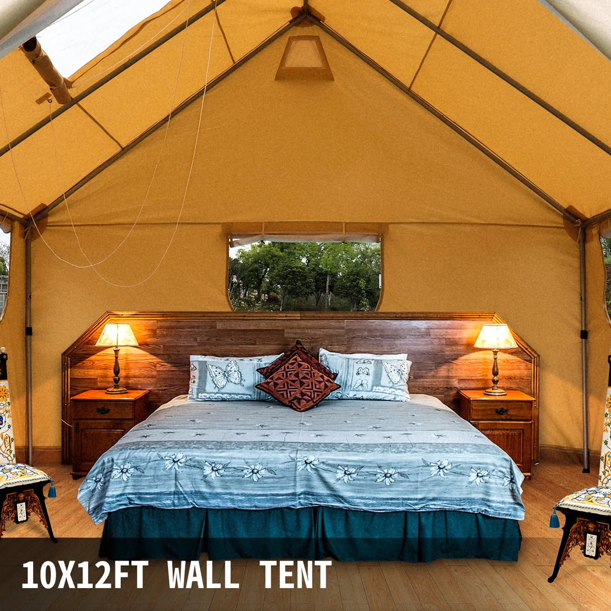Canvas Wall Tent 10x12ft with Stove Hole Z78771