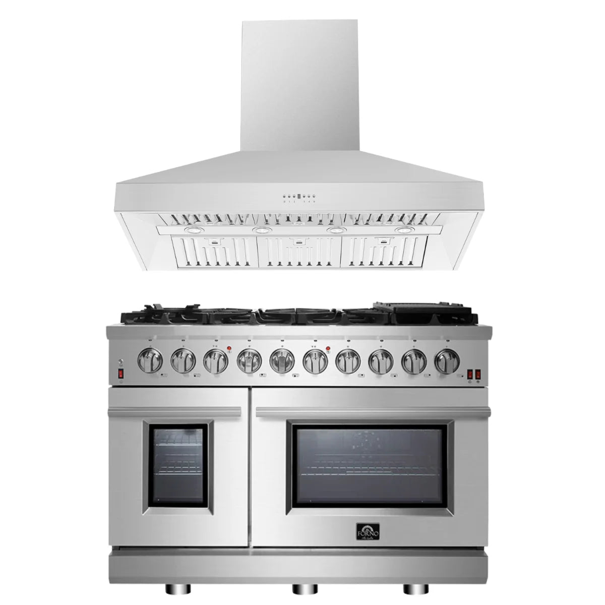 48 Gas Range and Wall Mount Range Hood F3149