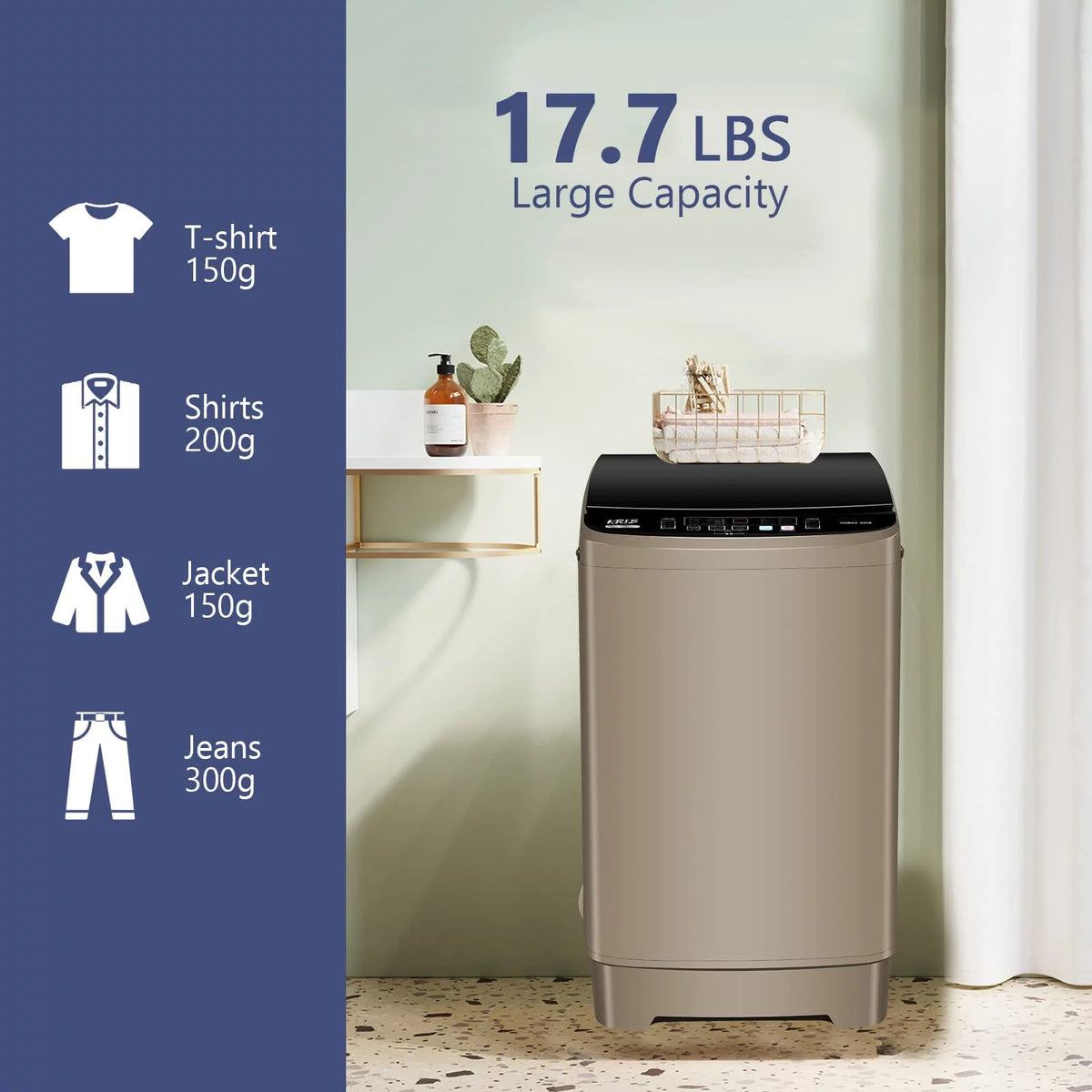 Portable 1.9 Cu.ft Fully Automatic Compact Washer J67555
