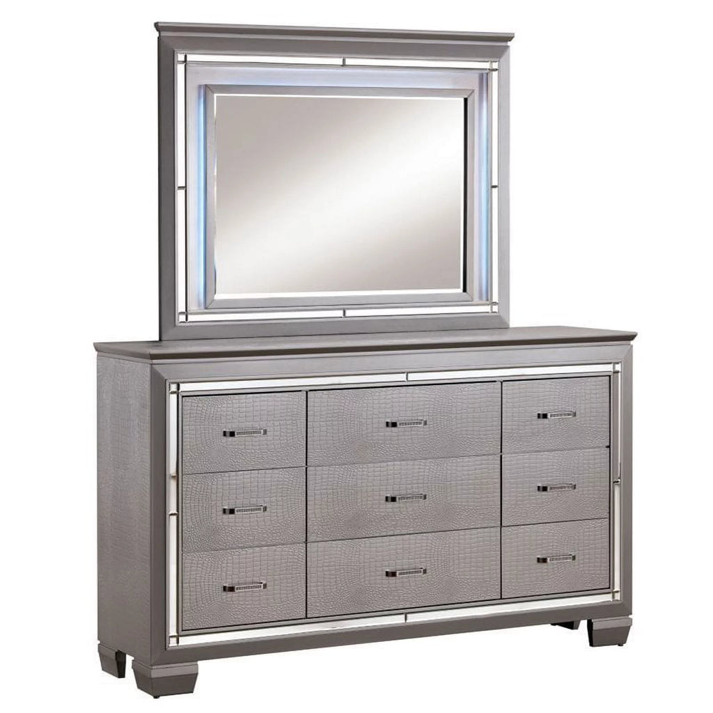 9 Drawer LED Dresser and Mirror Set M408