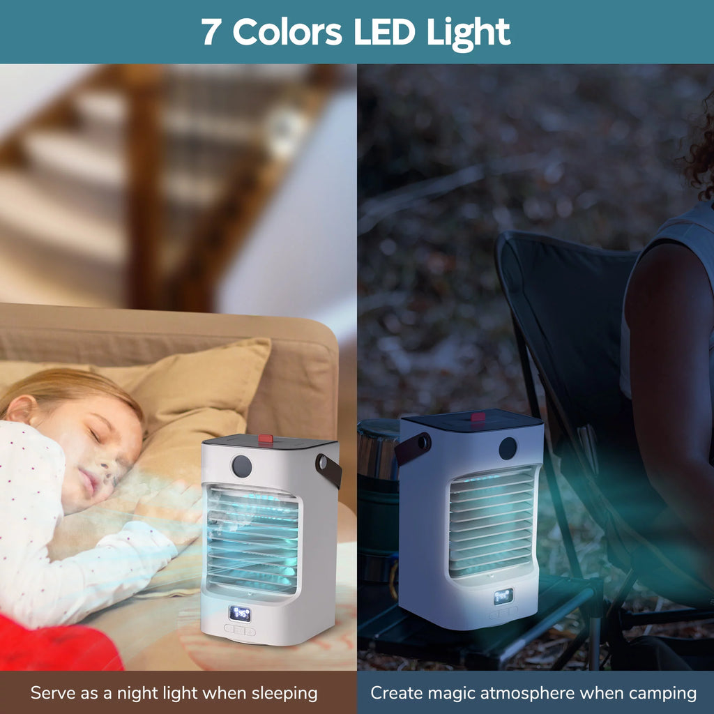 Portable Tabletop Air Cooler Fan with LED Light D966