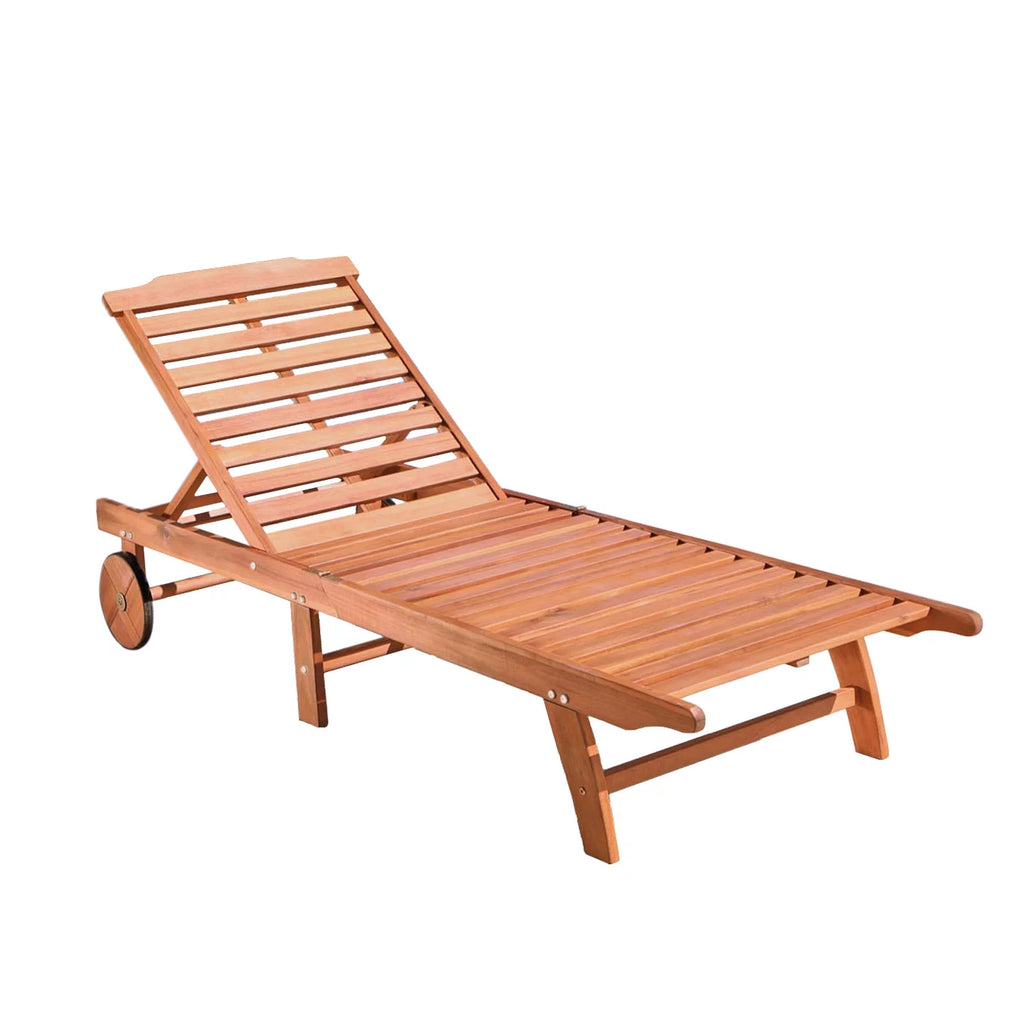 Brown Wood Folding Chaise Lounge F3784